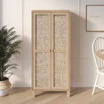 Robin Home Arizona Çok Amaçlı Dolap Mutfak Kiler Erzak Banyo Dolabı Ahşap Jüt Kapaklı Sepet-Jüt