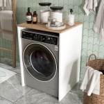 Robin Home Alaska Çamaşır Makinesi Dolabı Sepet-Beyaz - Görsel 2