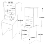 Robin Home Alaska Çamaşır Makinesi Dolabı 2 Kapaklı Raflı Sepet-Beyaz - Görsel 5
