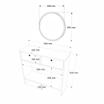 Robin Home Alaska Aynalı Dresuar Kapaklı Antre Hol Ahşap Ayaklı Sepet-Beyaz - Görsel 4