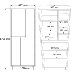 Robin Home Alaska Çok Amaçlı Dolap Mutfak Kiler Erzak Banyo Dolabı 175cm Sepet-Beyaz-Taş - Görsel 6