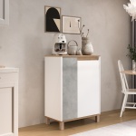 Robin Home Alaska Çok Amaçlı Dolap Mutfak Kiler Erzak Banyo Dolabı 97cm Sepet-Beyaz-Taş - Görsel 2