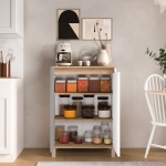 Robin Home Alaska Çok Amaçlı Dolap Mutfak Kiler Erzak Banyo Dolabı 97cm Sepet-Beyaz-Taş - Görsel 3