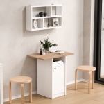 Robin Home Alaska Mutfak Masası Yemek Masası Dolaplı Raflı Sepet-Beyaz - Görsel 2