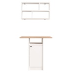 Robin Home Alaska Mutfak Masası Yemek Masası Dolaplı Raflı Sepet-Beyaz - Görsel 5