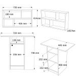 Robin Home Alaska Mutfak Masası Yemek Masası Dolaplı Raflı Sepet-Beyaz - Görsel 6