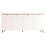 Robin Home Alaska Konsol 4 Kapaklı Ahşap Ayaklı 180cm Sepet-Beyaz - Görsel 4