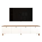 Robin Home Alaska Tv Ünitesi Sehpası 4 Kapaklı Ahşap Ayaklı 180cm Sepet-Beyaz - Görsel 4