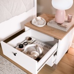 Robin Home Alaska Komodin 2 Çekmeceli Ahşap Ayaklı Sepet-Beyaz - Görsel 4