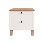 Robin Home Alaska Komodin 2 Çekmeceli Ahşap Ayaklı Sepet-Beyaz - Görsel 5