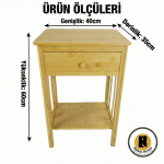 Doğal Bambu Tek Çekmeceli Raflı Komodin Yan Sehpa - Görsel 7