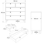 Robin Home Alaska Aynalı Şifonyer 5 çekmeceli Ahşap Ayak Ahşap Beyaz - Görsel 5