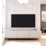 Robin Home Miami Tv Ünitesi Sehpası 3 Kapaklı Ahşap Ayaklı 180cm Kumsal - Görsel 2