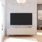 Robin Home Miami Tv Ünitesi Sehpası 3 Kapaklı Ahşap Ayaklı 150cm Kumsal - Görsel 2