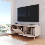 Robin Home Miami Tv Ünitesi Sehpası 3 Kapaklı Ahşap Ayaklı 150cm Kumsal - Görsel 3