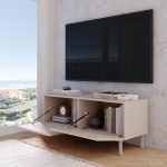 Robin Home Miami Tv Ünitesi Sehpası 2 Kapaklı Ahşap Ayaklı 120cm Kumsal - Görsel 3