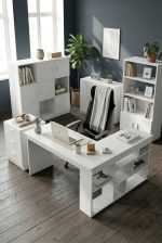 Robin Home Boston Ofis Takımı Ofis Büra Masa Takımı L Masa Barok- Antrasit