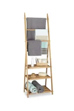 Bambu 3 Raflı Havlu Askısı Banyo Düzenleyici Havluluk Organize - Görsel 2