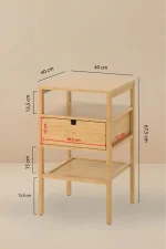 Bambu Raflı Çekmeceli Başucu Yatak Odası Yan Sehpa Şifonyer Düzenleyici Komodin - Görsel 5
