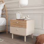 Robinhome Rhode Komodin 2 Çekmeceli Ahşap Ayaklı Kumsal-Sepet - Görsel 2