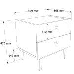 Robinhome Rhode Komodin 2 Çekmeceli Ahşap Ayaklı Beyaz - Görsel 4