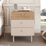 Robinhome Rhode Komodin 3 Çekmeceli Ahşap Ayaklı Kumsal-Sepet