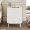 Robinhome Rhode Komodin 3 Çekmeceli Ahşap Ayaklı Beyaz