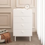 Robinhome Rhode Şifonyer 4 Çekmeceli Ahşap Ayaklı Beyaz - Görsel 2