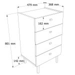 Robinhome Rhode Şifonyer 4 Çekmeceli Ahşap Ayaklı Beyaz - Görsel 4