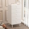 Robin Home Rhode Şifonyer 5 Çekmeceli Ahşap Ayaklı Beyaz