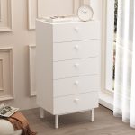 Robin Home Rhode Şifonyer 5 Çekmeceli Ahşap Ayaklı Beyaz