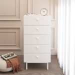 Robin Home Rhode Şifonyer 5 Çekmeceli Ahşap Ayaklı Beyaz - Görsel 2