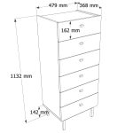 Robin Home Rhode Şifonyer 6 Çekmeceli Ahşap Ayaklı Kumsal-Sepet - Görsel 4