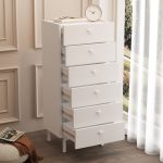 Robin Home Rhode Şifonyer 6 Çekmeceli Ahşap Ayaklı Beyaz - Görsel 3