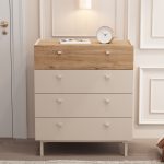 Robin Home Rhode Geniş Şifonyer 4 Çekmeceli Ahşap Ayaklı Kumsal-Sepet - Görsel 2