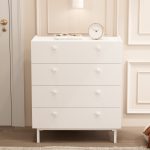 Robin Home Rhode Geniş Şifonyer 4 Çekmeceli Ahşap Ayaklı Beyaz - Görsel 2