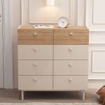 Robin Home Rhode Geniş Şifonyer 8 Çekmeceli Ahşap Ayaklı Kumsal-Sepet - Görsel 2