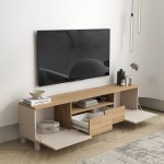 Robin Home Urban Tv Ünitesi Sehpası 2 Kapaklı 2 Çekmeceli Ahşap Ayaklı 180cm Kumsal-Sepet - Görsel 3