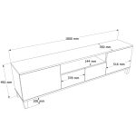 Robin Home Urban Tv Ünitesi Sehpası 2 Kapaklı 2 Çekmeceli Ahşap Ayaklı 180cm Kumsal-Sepet - Görsel 4