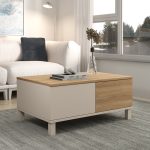 Robin Home Urban Orta Sehpa Ahşap Ayaklı 2 Çekmeceli Kumsal-Sepet