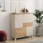 Robin Home Urban Çok Amaçlı Dolap Ahşap Ayaklı 4 Kapaklı Çekmeceli Kumsal-Sepet - Görsel 2