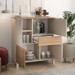 Robin Home Urban Çok Amaçlı Dolap Ahşap Ayaklı 4 Kapaklı Çekmeceli Kumsal-Sepet - Görsel 3