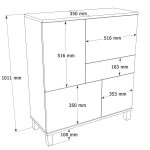 Robin Home Urban Çok Amaçlı Dolap Ahşap Ayaklı 4 Kapaklı Çekmeceli Kumsal-Sepet - Görsel 4