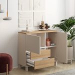 Robin Home Urban Çok Amaçlı Dolap Ahşap Ayaklı 2 Kapaklı 2 Çekmeceli Kumsal-Sepet - Görsel 3