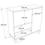Robin Home Urban Çok Amaçlı Dolap Ahşap Ayaklı 2 Kapaklı 2 Çekmeceli Kumsal-Sepet - Görsel 4