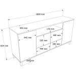 Robin Home Urban Konsol 4 Kapaklı 2 Çekmeceli Ahşap Ayaklı 180cm Kumsal-Sepet - Görsel 4