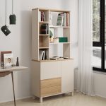 Robin Home Urban Kitaplık Raf Ahşap Ayaklı 188cm 2 Kapaklı 2 Çekmeceli Kumsal-Sepet - Görsel 2