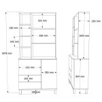 Robin Home Urban Kitaplık Raf Ahşap Ayaklı 188cm 2 Kapaklı 2 Çekmeceli Kumsal-Sepet - Görsel 4