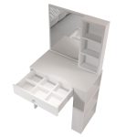 Robin Home Hollywood Makyaj Masası Çekmeceli Düzenleyici Raflı Beyaz - Görsel 5