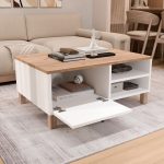 Robin Home Alaska Tv Ünitesi Orta Sehpa Kitaplık Ahşap Ayaklı 3'lü Set Ahşap-Beyaz - Görsel 4